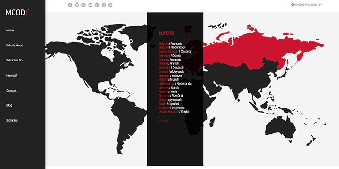 New Mood Media Select Region Map